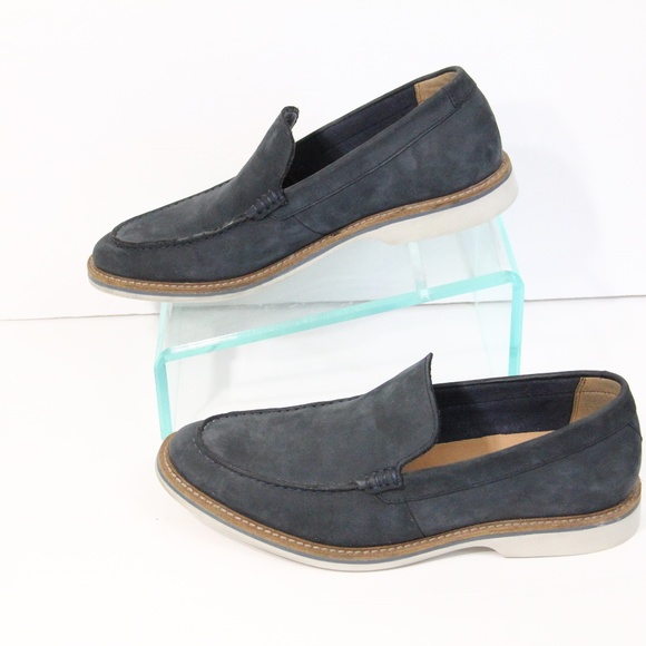 Clarks Loafer sz 9.5 Mens Slip on Shoes Blue Leather Business Casual main image 4